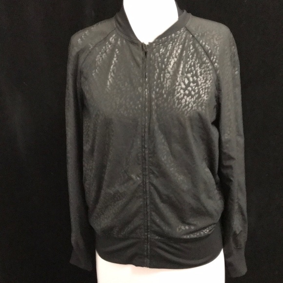 Gap Fit Jackets & Blazers - Women’s EUC Sz XS GAP FIT Black Leopard Print Full Zip Up Jacket
